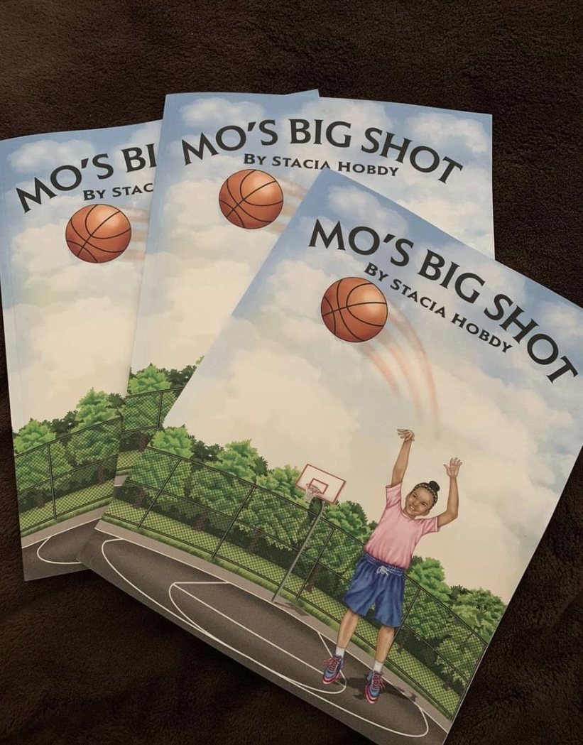 Mo's Big Shot hardcover book cover, signed edition by Stacia Hobdy